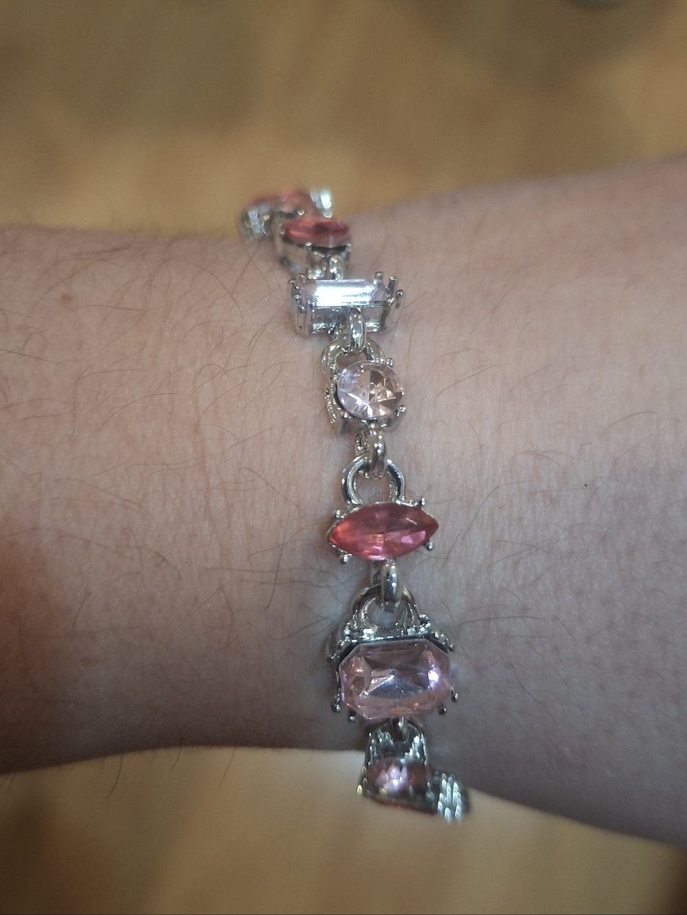 Pink Rhinestone Bracelet - Picture 5 of 7